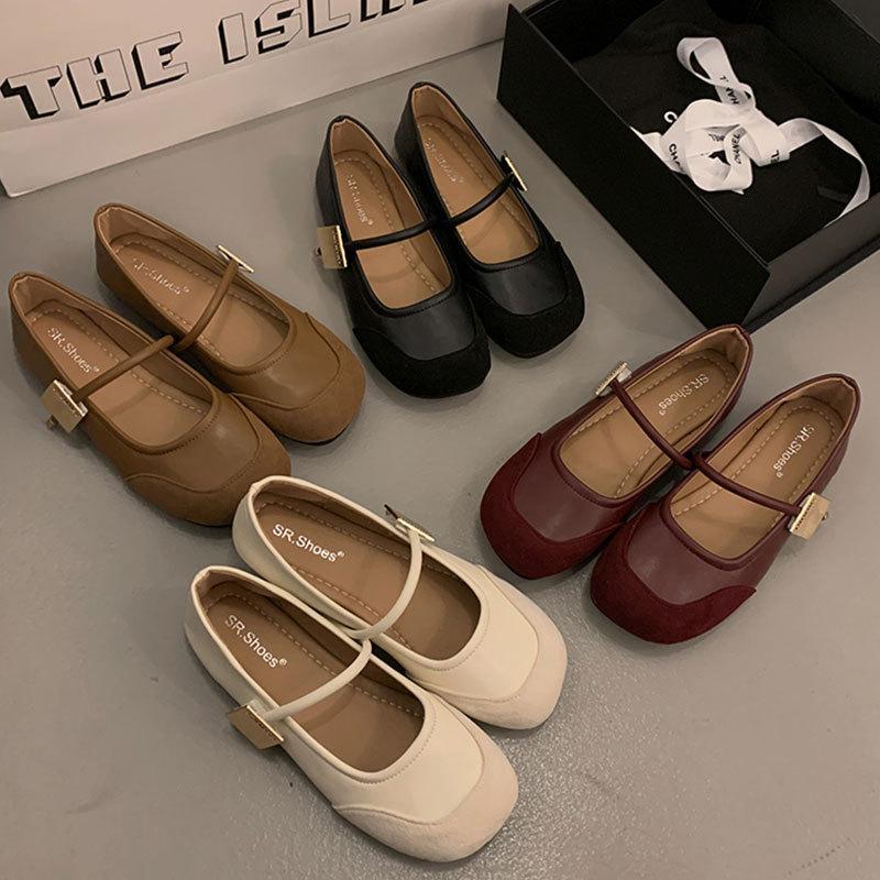 Chaussures Mary Jane rétro à boucle unique automne 2025 nouvelles bouche peu profonde semelle plate chaussures de grand-mère polyvalentes chaussures pour femmes