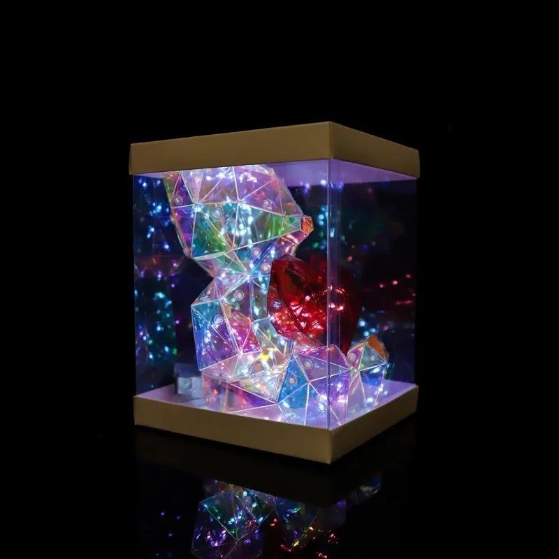 15CM Kärleksbjörnar Jul och Nyårsafton Jultomtens Fantasibjörn Alla Hjärtans Dag Dekor för Flickvän Utställning med Låda