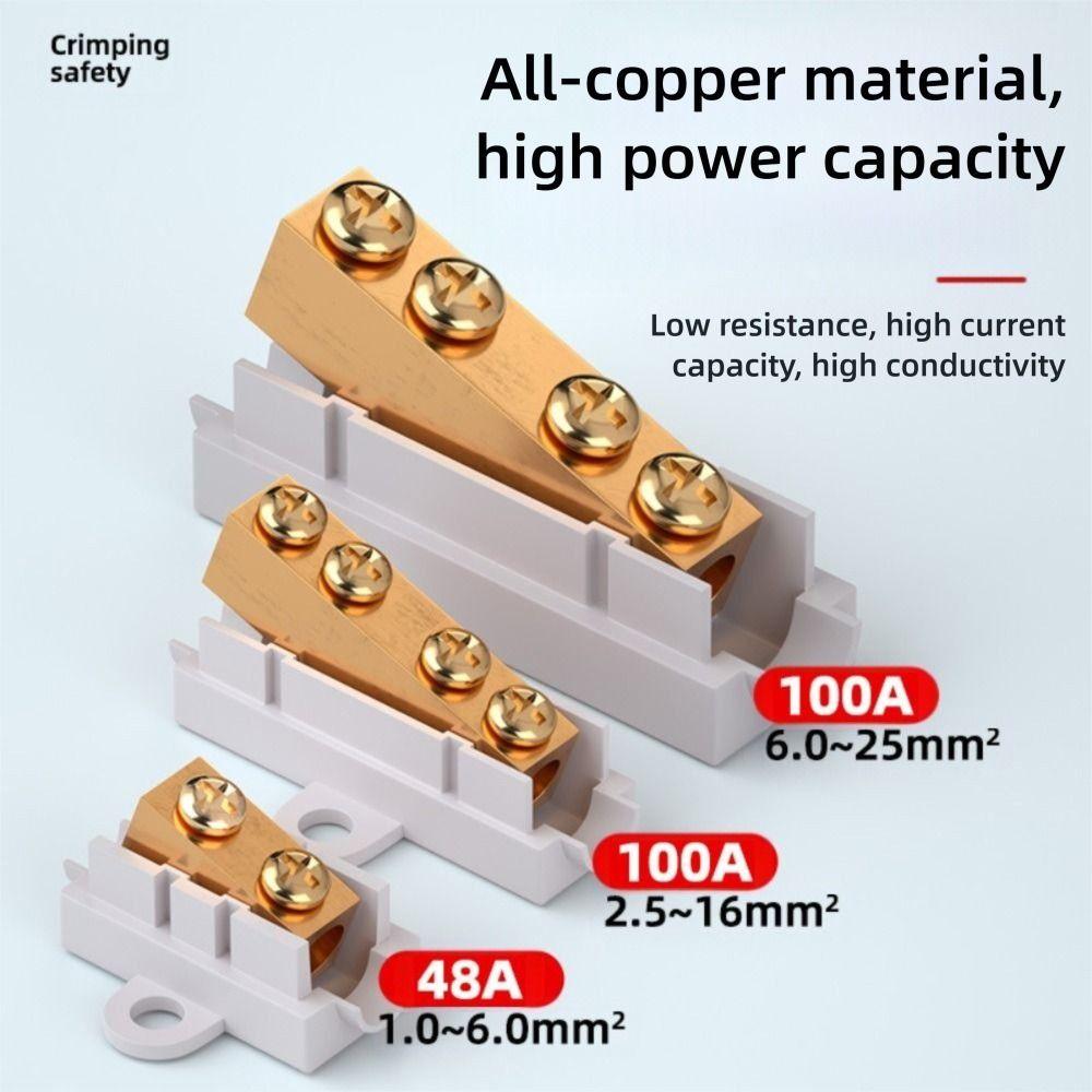 Large Current High Power Splitter Conductor Brass Fast Connector Quick Terminal Block  Electrical