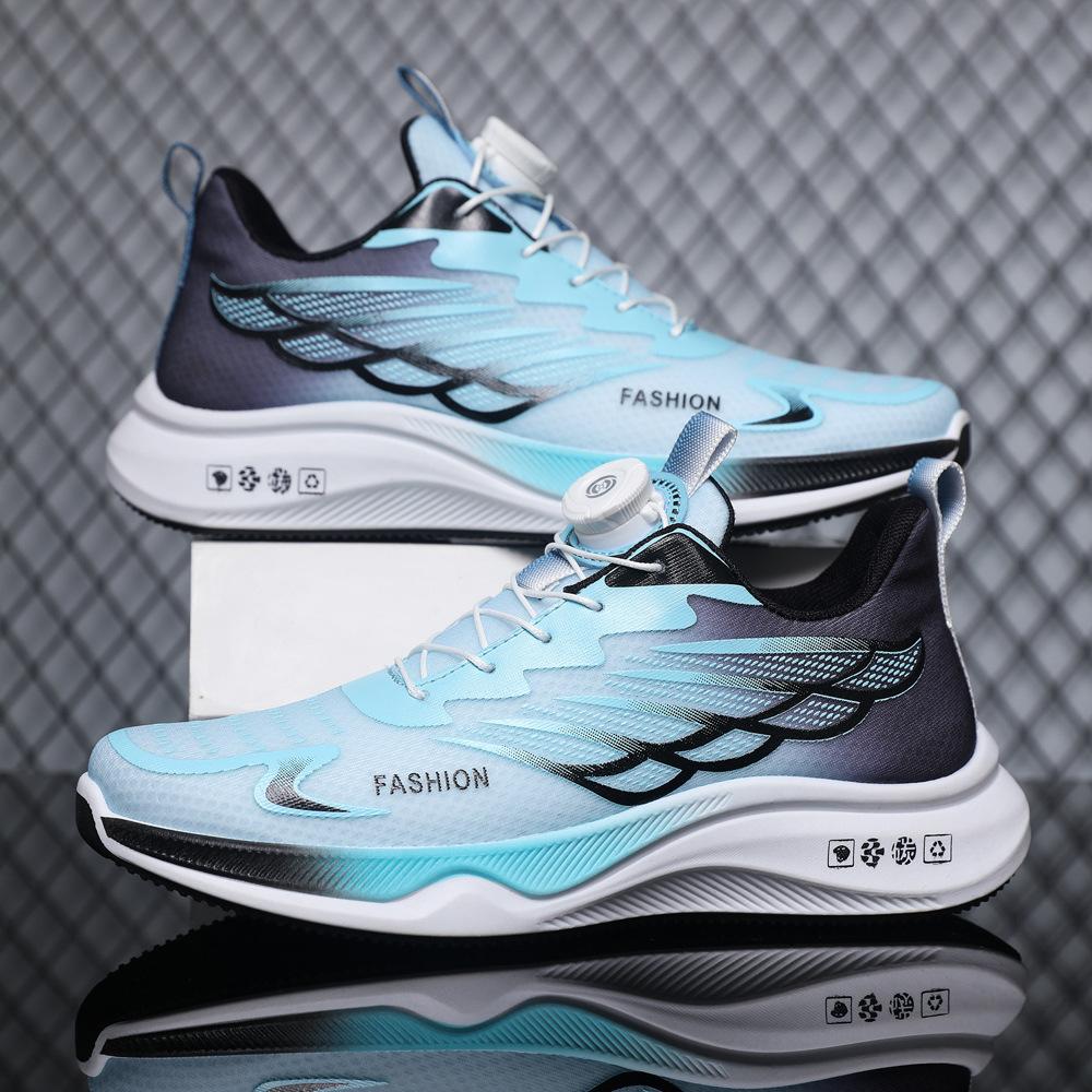 

New summer breathable casual sports shoes lightweight running shoes knob fly-woven shoes men 44 синій