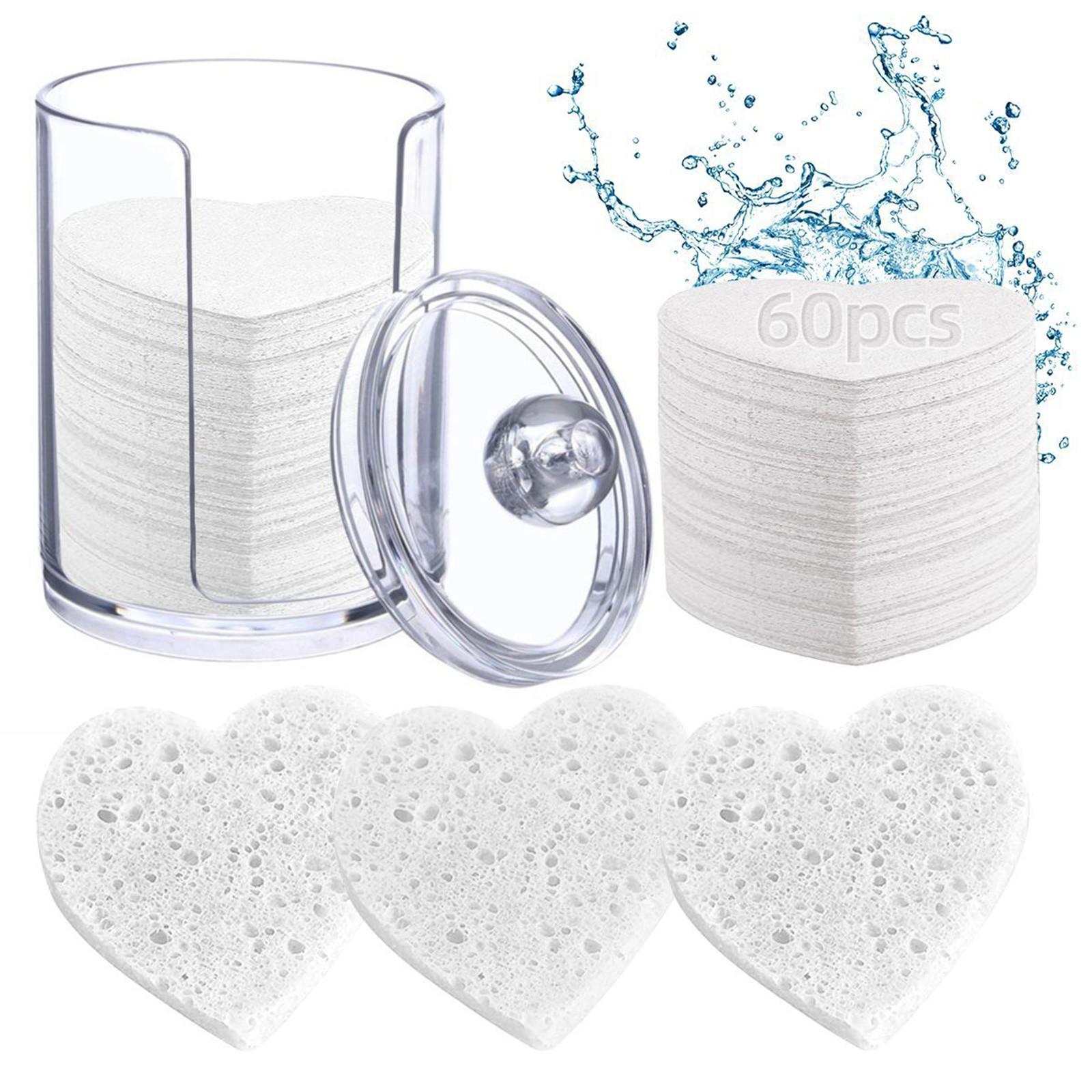 

60 шт. сжатая губка, губка для очищения лица, консервированная портативная губка для умывания лица, 1 шт., One Size белый