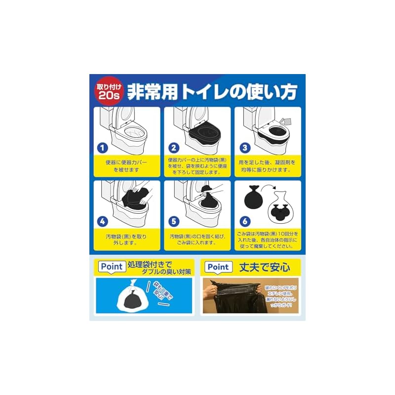 Fanxieast Portable Toilet for Disaster Relief [Supervised by a Disaster Prevention Specialist] Emergency Toilet, Portable Toilet, Powerful Deodorizer,