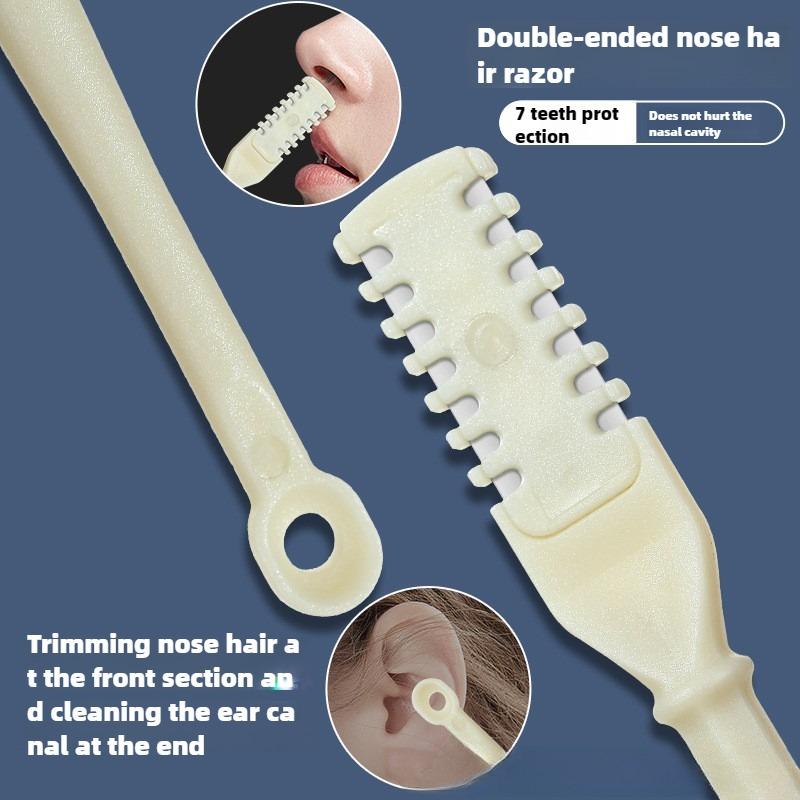 Nose hair shaver Manual cleaning Razor shaving special set Men's and women's anti-scratch nostril trimming artifact Double head