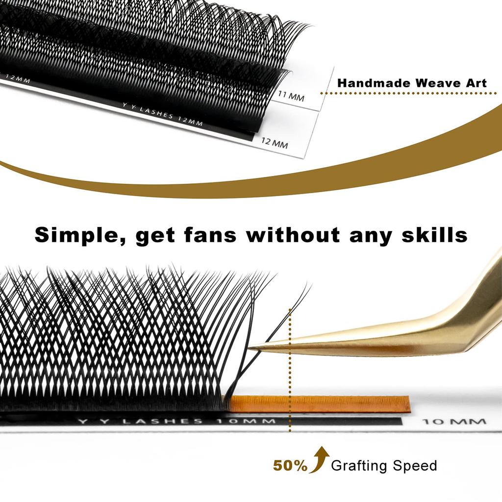 Hot Selling YY Shape Eyelash Extensions Premade Volume Fans Natural Soft Lashes Comfortable False Eyelashes