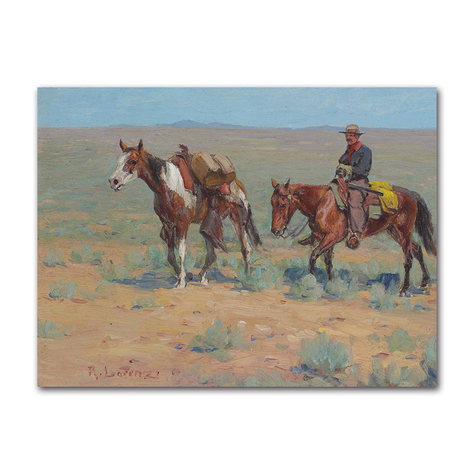 Vintage Old West Antique Horse Riders Cowboys Western Hills Art Posters Canvas Painting Wall Prints Pictures for Room Home Decor
