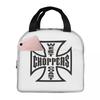 The West CHoPPerS CoaSt Motorcycles Factory Merch Insulated Lunch Bag for Women Portable Food Boxes Thermal Lunch Box Tote
