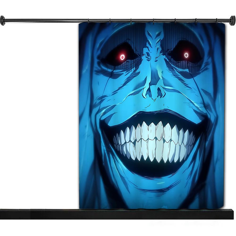 Solo Leveling Shadow King Shower Curtain Waterproof Polyester Fabric Paint Bath Curtains Home Bathroom Decor Curtain With Hook