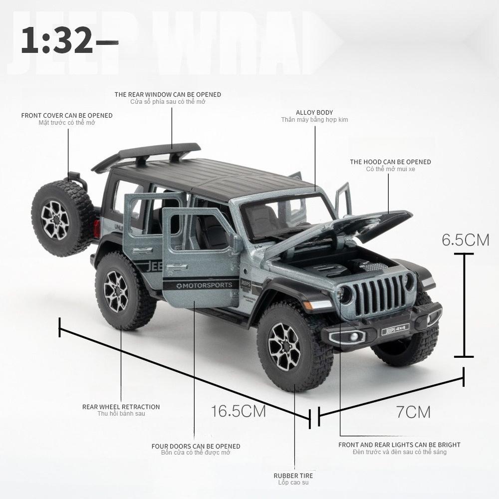 1:32 Jeep Wrangler Rubicon Off-road Car Alloy Model Car Toy Diecasts Metal Casting Sound and Light Car Toys For Children Vehicle
