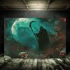 Grim Reaper Horror Halloween Party Decoration Background Spooky Graveyard Cemetery Backdrop Cosplay Photo Booth Studio Banner