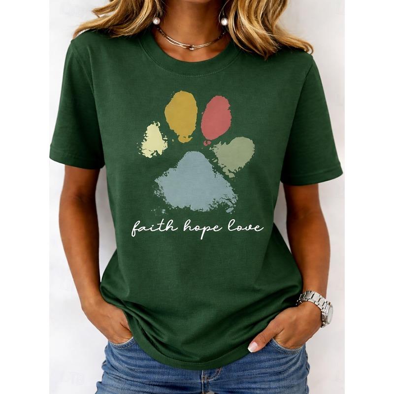Women's T Shirt Print Floral Graphic Fashion Stylish Classic Short Sleeve Crew Neck Regular Tops