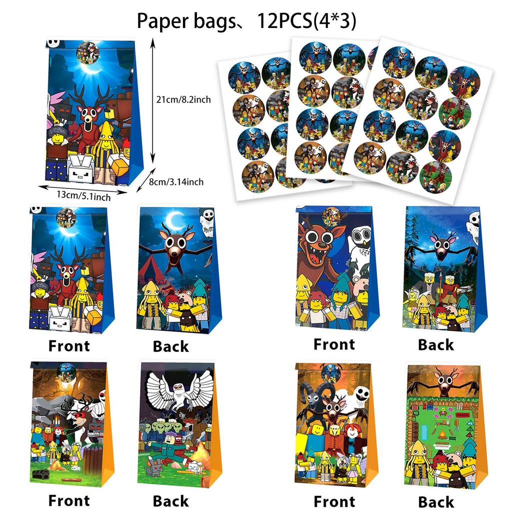 Robox Forest 99-Day Themed Kids' Party Disposable Plates, Napkins & Tablecloth Set