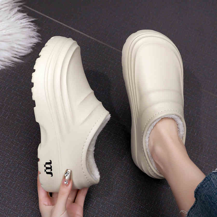 

Chef cotton slippers winter velvet thickened warm couple cotton shoes snow boots medium shoes 48