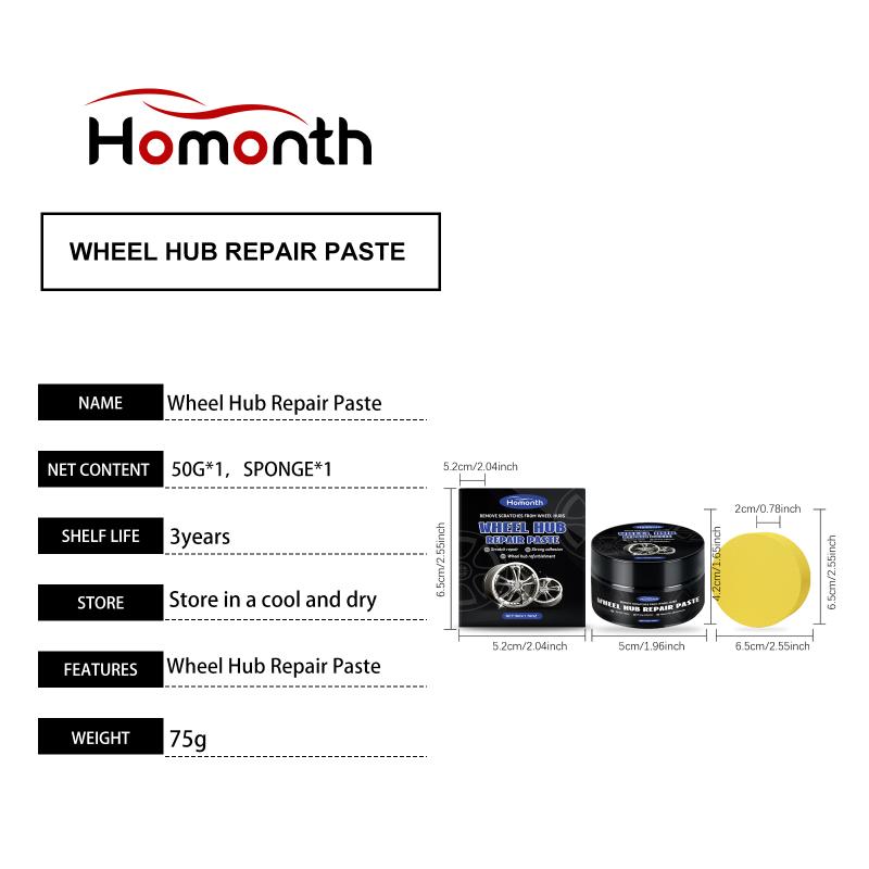 Car Alloy Rims Repair Paste Tire Rim Restoration Cream for Black White Silver Color Quick Damage Solution