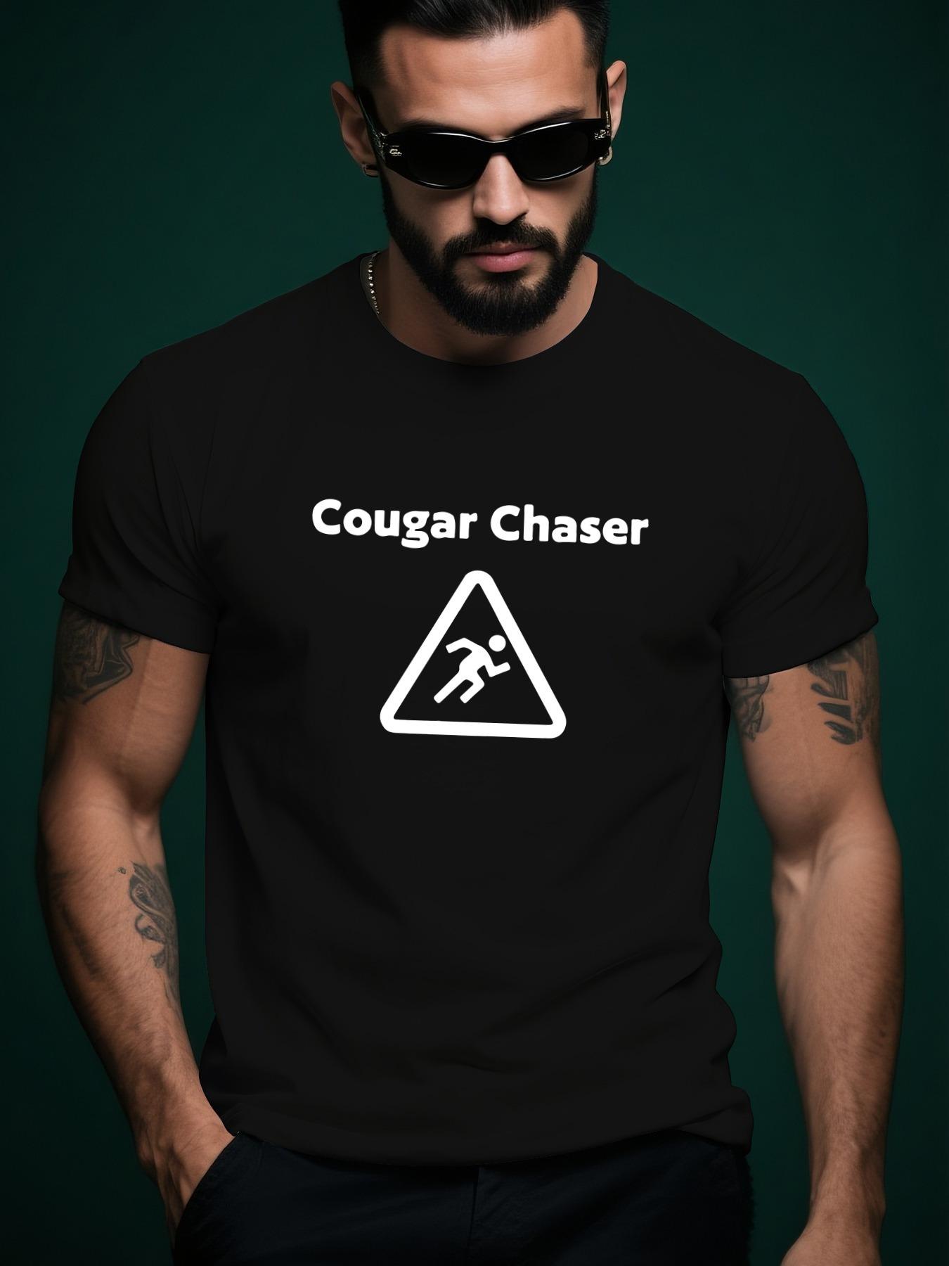 COUGAR CHASER Graphic Tshirt - Casual Summer Short Sleeve... XXXXL