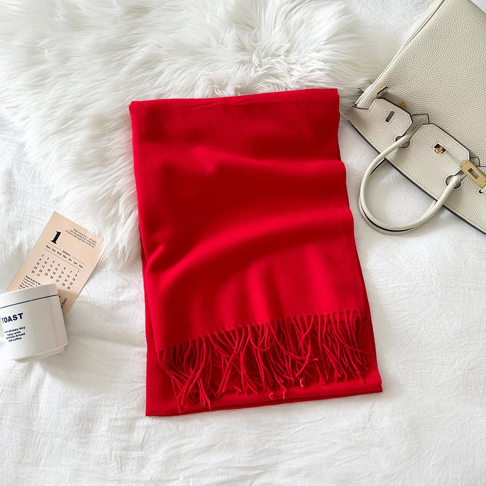Scarf Women's Solid Color Winter New Fashion Mid Length Warm Scarf Shawl Scarf