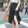Gonna avvolgente moda estiva Donna Casual Chiffon monopezzo con lacci a vita alta Gonne irregolari con volant allentato a pois