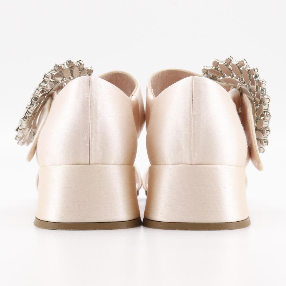 MIUMIU Bijoux Sandals Baby pink Satin Women Used