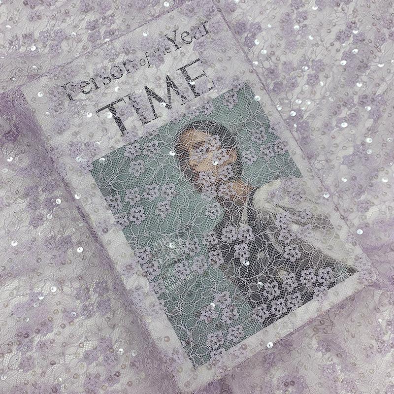 

Неэластичная кружевная ткань с пайетками в сказочном стиле для свадебных или сценических костюмов