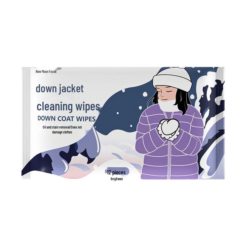 12-Pack Portable Degreasing Water-Free Cleaning Wipes for Clothing, Jackets, and Shoes