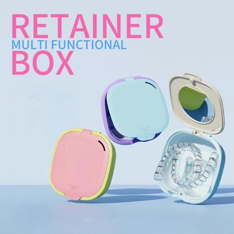 New Models Magnetic Invisible Braces Storage Box With Mirror Retainer Braces Box Denture Drain Soaking Box