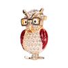 Spectacles Owl Brooch Alloy Rhinestone Cute Animal Brooch for Women Girls Festival Jewelry Gift