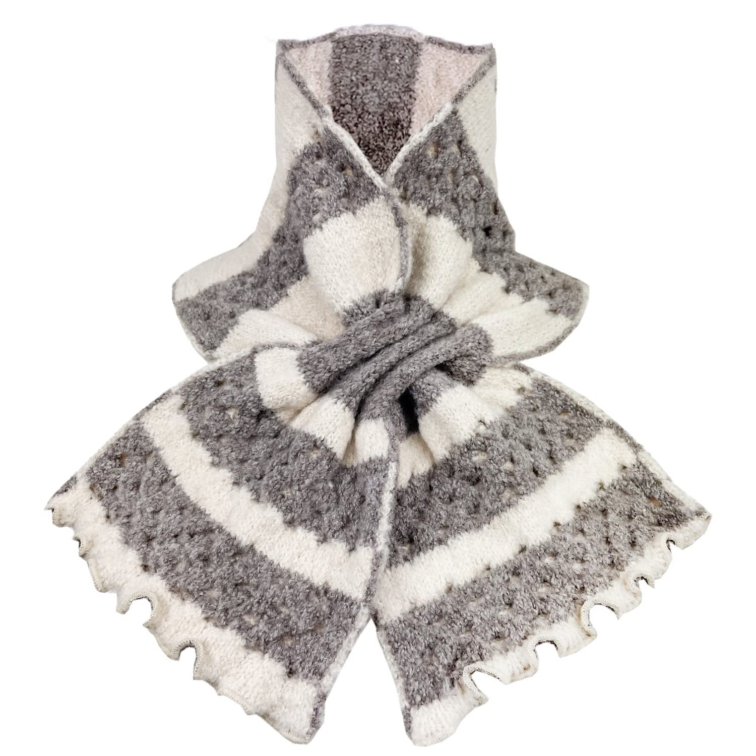 

TERAICHI Neck Insert Neck Petite Scarf with Mesh Border Mini Scarf for Women Warmer, Warmer, Scarf, Cross-Plug Pattern, (Beige) бежевый