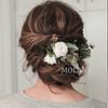 Molans Boho Braut Haarkämme Rustikale Hochzeit Floral Frauen Stimulation Blume Haarnadeln Bräute Haaraccessoires Grün Haarkämme