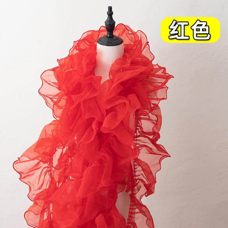 2meters Pleated Sewing Fabric Ruffle Lace Ribbon Trim For Garments Dress Diy Crafts Supplies Needlework Accessories 11cm Wide