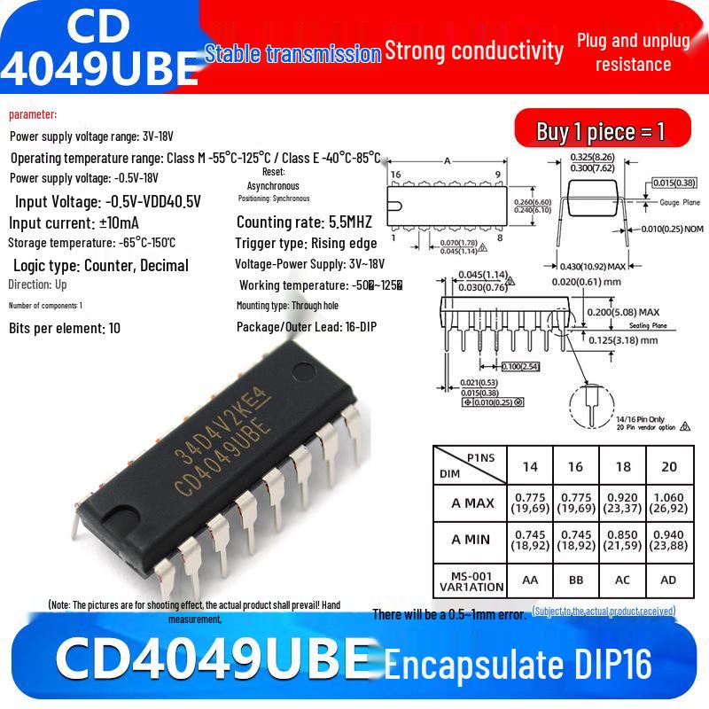 CD4017BE & CD4000 Series IC Chips (CD4001/11/66/82/106/4051/52/69/21/50/81)