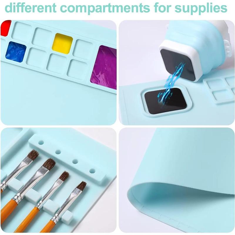 Silikon-Bastelmatte, kreatives multifunktionales Malblatt mit Palettenbecher, Werkzeughalter, Geschenk für Kinder und Studenten, weiche Harzformmatte