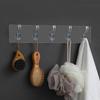 Transparent Autohesion for Bathroom,Kitchen Key Holder Wall Hooks Clothes Hanger Storage Rack