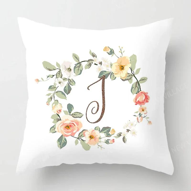 Nordic Floral Letter Pattern Throw Pillow Cover With Short Plush Print Living Room Sofa Decoration Cushion Cover Pillow Covers