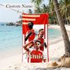 Arsenal Custom Name Printed Beach Towel Personalized Soft Towel For Swimming Beach Travel