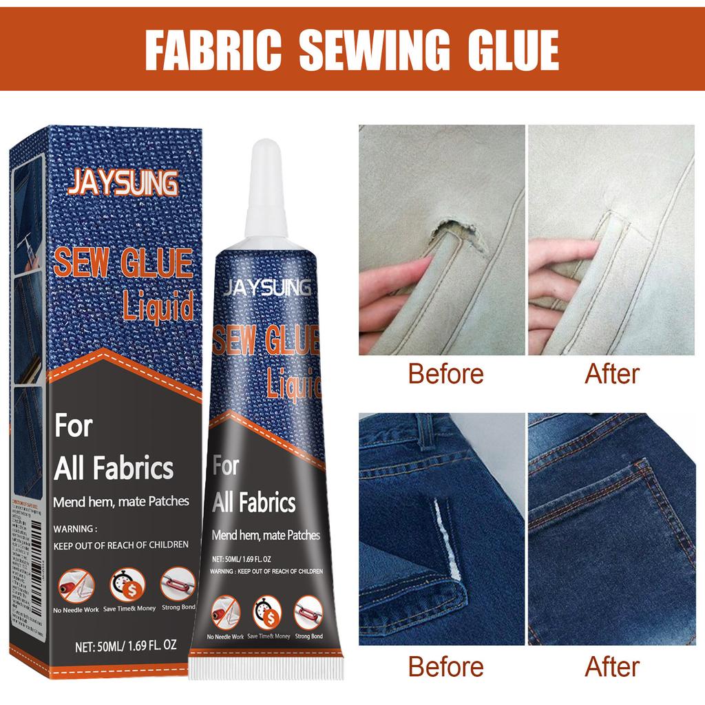 1-5PCS 50ml Multi-Clothing Repair Glue No Sew Fast Tack Cloth Glue Fabric Adhesives Liquid Sewing Solution Kit