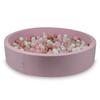 Powder Pink Dry Pool 130x30 with 600 Balls: Transparent, White, Pearl, Light Pink, Rose Gold