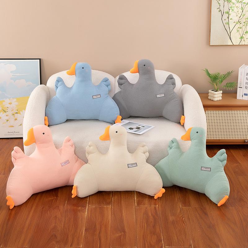 New Ice Silk Big Goose Waist with The Head of The Bed and Velvet Cloth Seat Cushion Pedal Sleeping Pillow Baby Learns To Sit On The Pillow