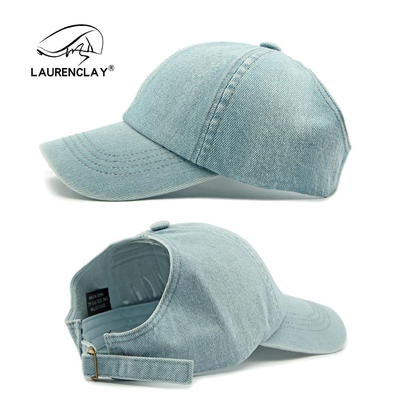 

Stylish and simple light board cap women s sunscreen sun hat washed denim soft top exposed ponytail baseball cap adjustable чорний