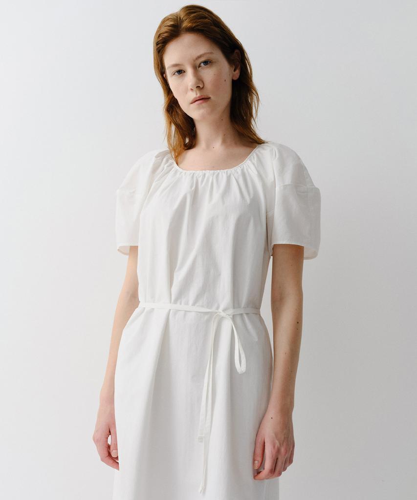 Ia Joy Puff Shirring Dress (White)