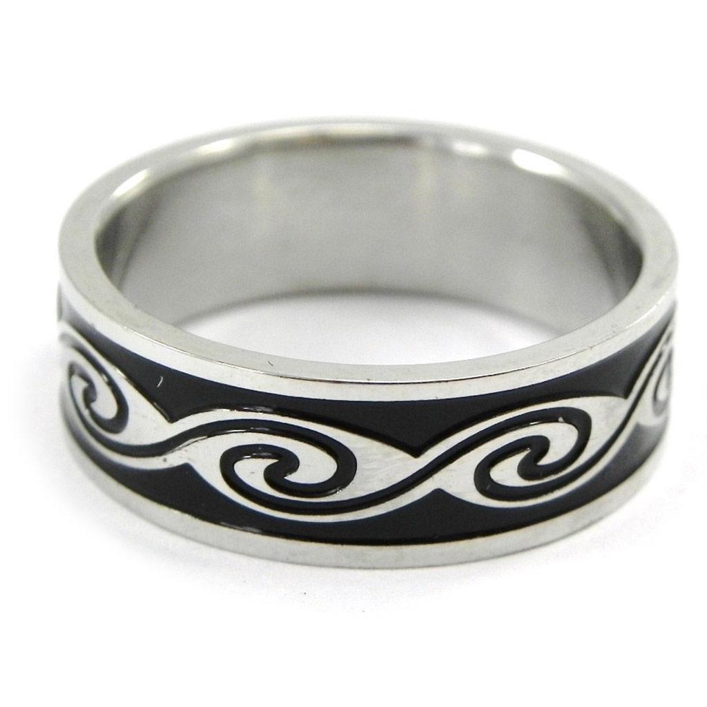 Men's Black Steel 'Hugo' Ring