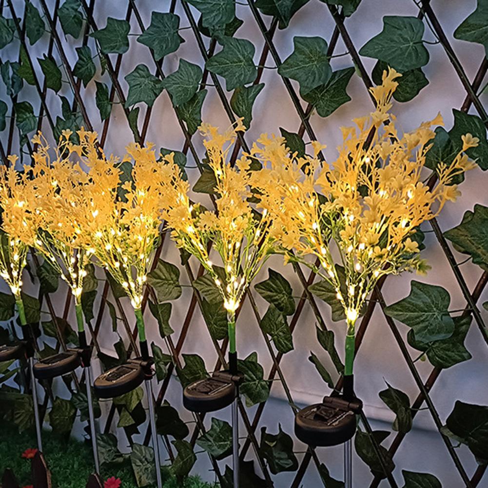 Solar Rapeseed Garden Light LED Flower Stake Lamp Outdoor Yard Waterproof -Patio