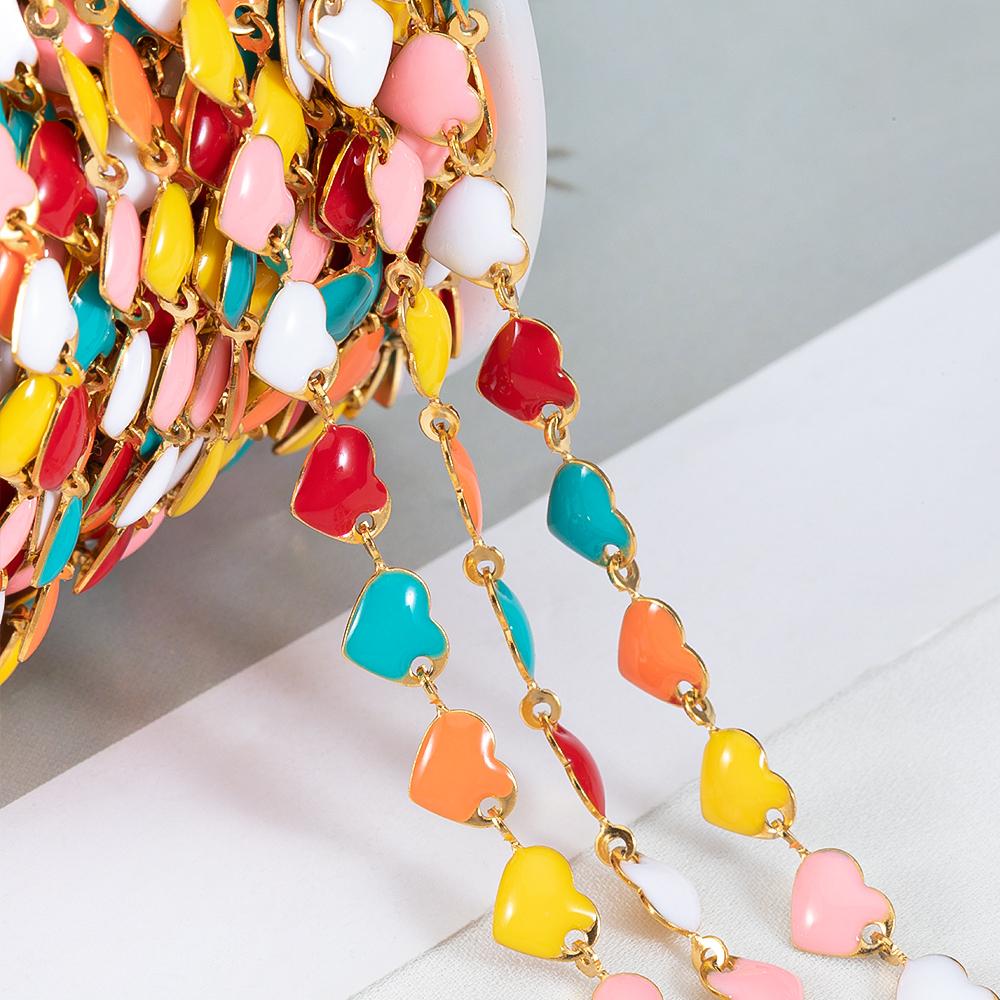 1meter Stainless Steel Enamel Long Frame Chains For Jewelry Makings DIY Cable Chains For Jewelry Necklace Bracelets Accessories