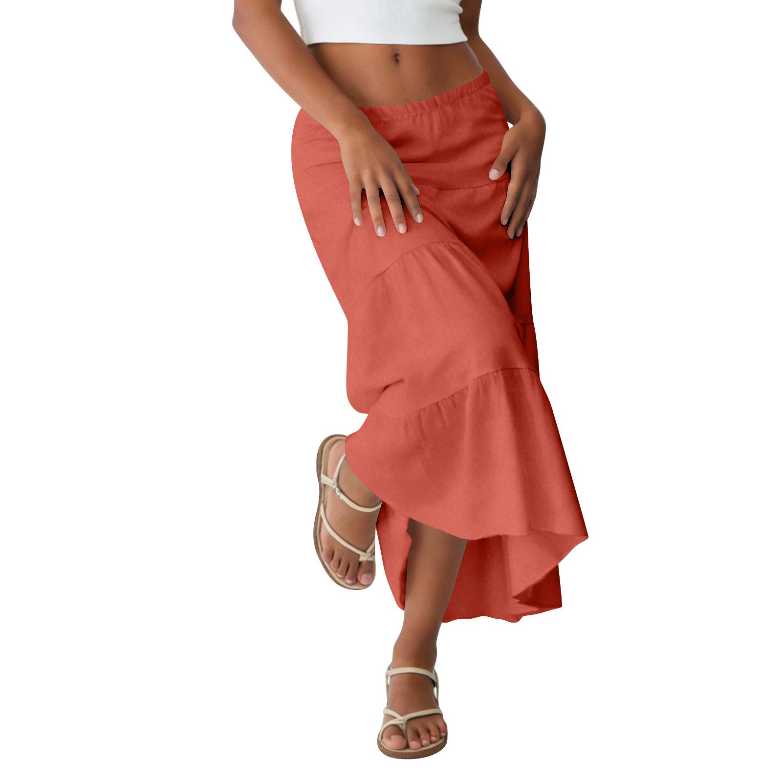 

Женская повседневная мода - Цветная юбка миди M