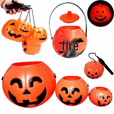 Handliche Kürbislaterne mit Tonsteuerung – Bunter Halloween-Süßigkeiteneimer in verschiedenen Größen