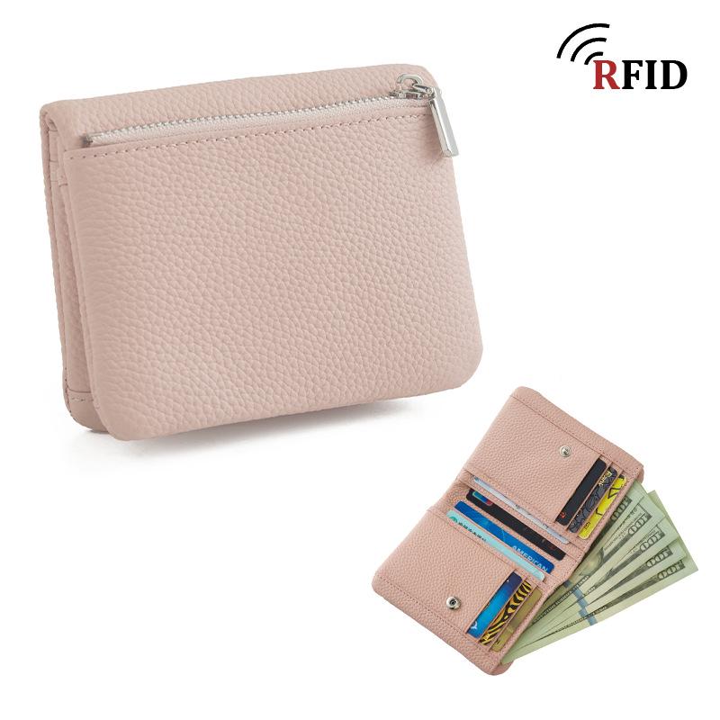 

Женский короткий складной кошелек из коровьей кожи: Портативный многофункциональный держатель для карт и кошелек для монет (Издание 2025 г.)