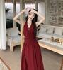 Korean Chic Backless Summer Dress - Solid Color, Unique Style, Long Girly Design