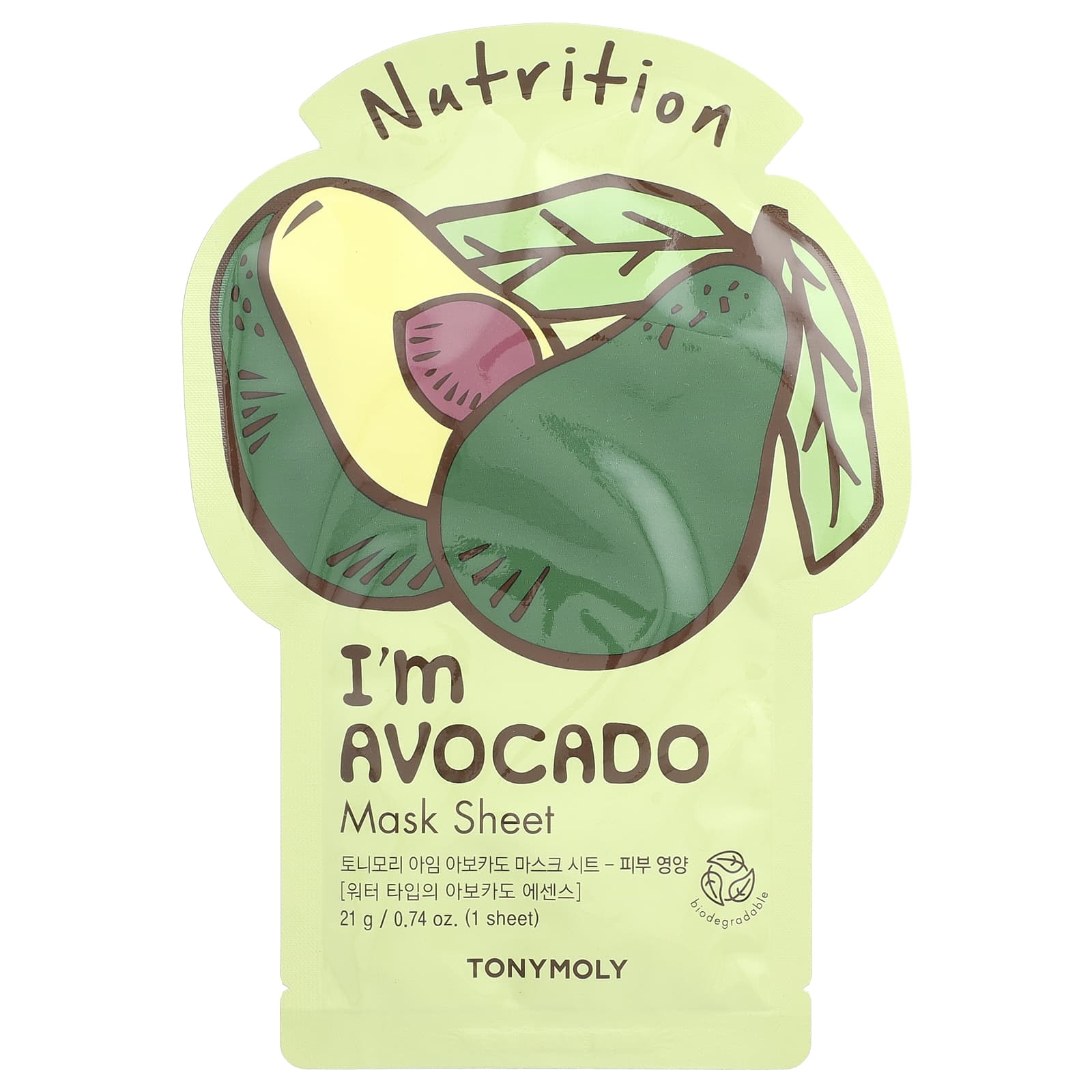 

I m Avocado, Nutrition Beauty Mask Sheet, 1 Sheet, 21G(0.74Oz)