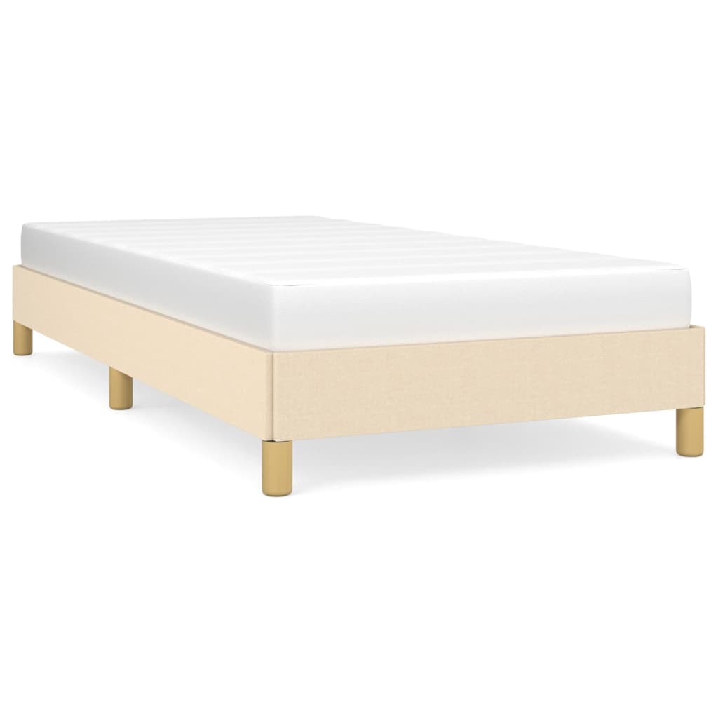 Bed Frame without Mattress Cream 100x200 cm Fabric