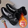 Fashion Autumn Winter Black Leather Ankle Boots for Men Fashion Casual New Designer Wool Warm Cotton Shoes Male Big Size Platform Boots