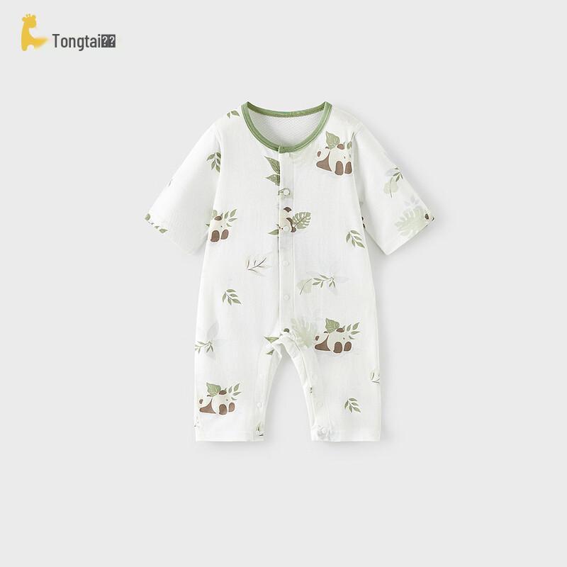 Tongtai Baby Summer Pure Cotton Jacquard Seven-Sleeve Romper 73