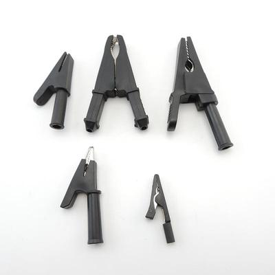 Alligator Clip Insulated Crocodile Clamps Adapter Battery Clip Fits for Welding 2mm 4mm Banana Plug Test Lead Black Color